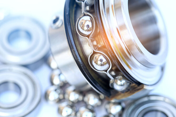 Closeup of steel bearing Closeup of steel bearing